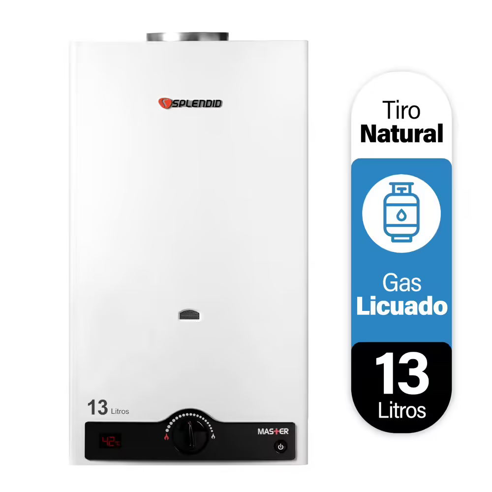 Calefont Tiro Natural Master 13 Litros Gas Licuado
